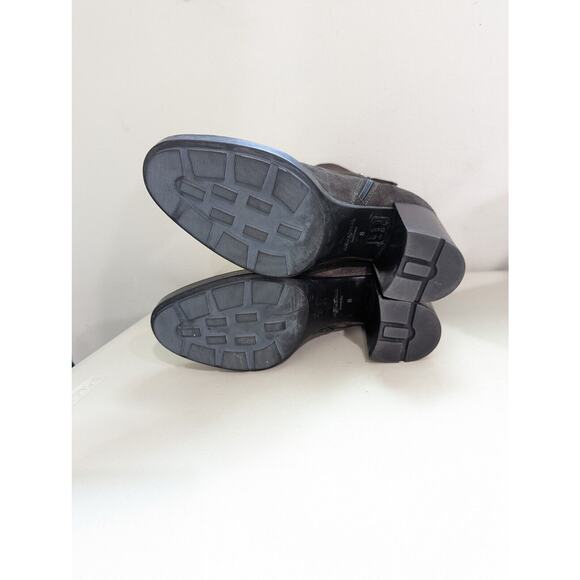 Aquatalia Size 8 Isla Boots Suede Ankle Booties Dark Grey Heels Waterproof - Picture 8 of 9